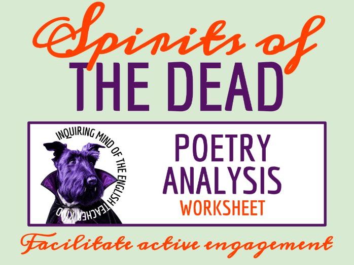 "Spirits of the Dead" by Edgar Allan Poe Poetry Analysis Worksheet | Gothic Poem