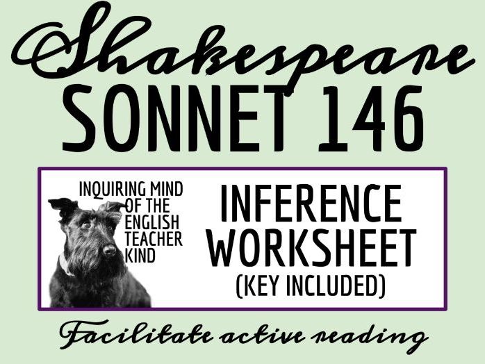 Shakespeare's Sonnet 146 Close Reading Worksheet and Answer Key | Poetry Analysis