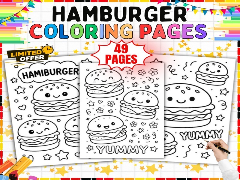 Fast Food Coloring Pages | 49 Burger Coloring Sheets for Kids Art Centers