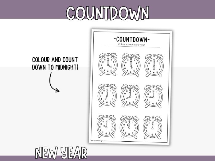 Countdown Colouring - Printable New Year Activity for Kids