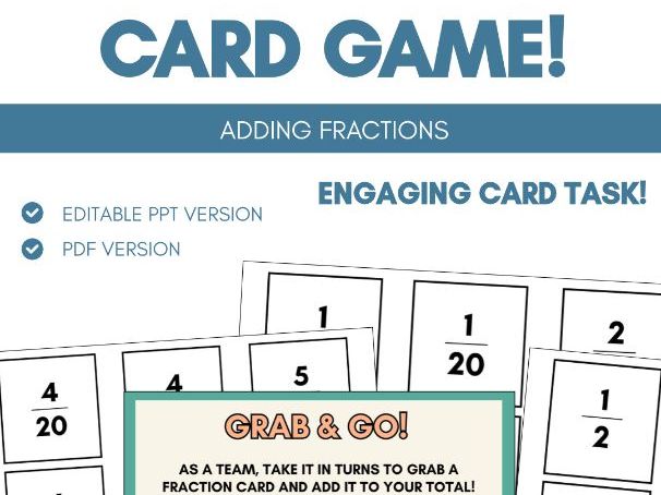 Adding Fractions | Card Game Activity | Fractions