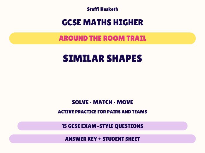 GCSE Higher Maths Similar Shapes | Around the Room Trail