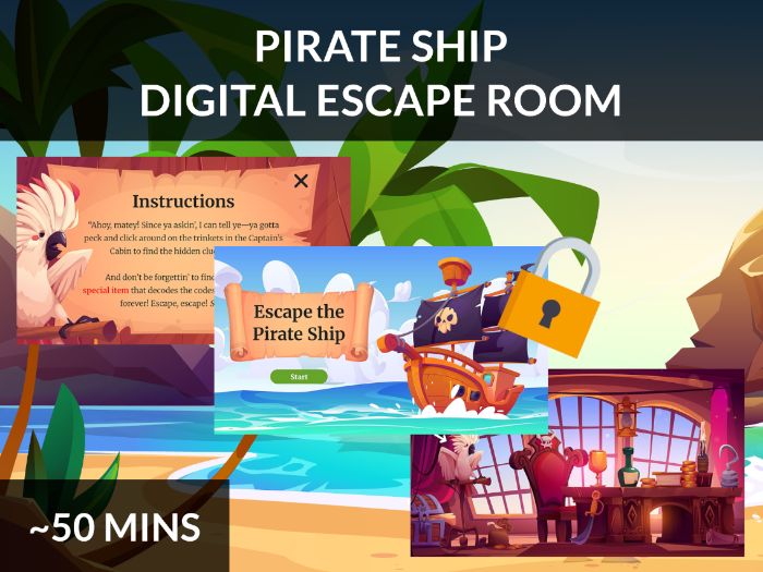 Pirate Ship Escape Room | Poetry & Figurative Language Literary Techniques