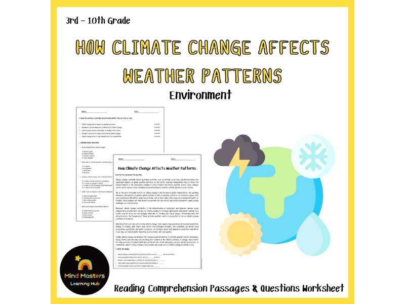 How Climate Change Affects Weather Patterns Reading Comprehension ...