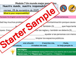 AQA 2026 SPANISH M7 U4  Nuestro mundo, nuestra responsabilidad