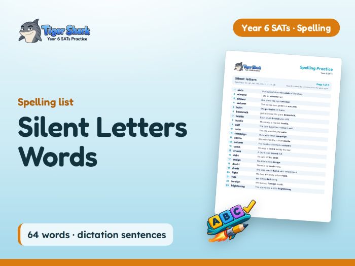 Silent Letters Words: Year 6 Spelling List