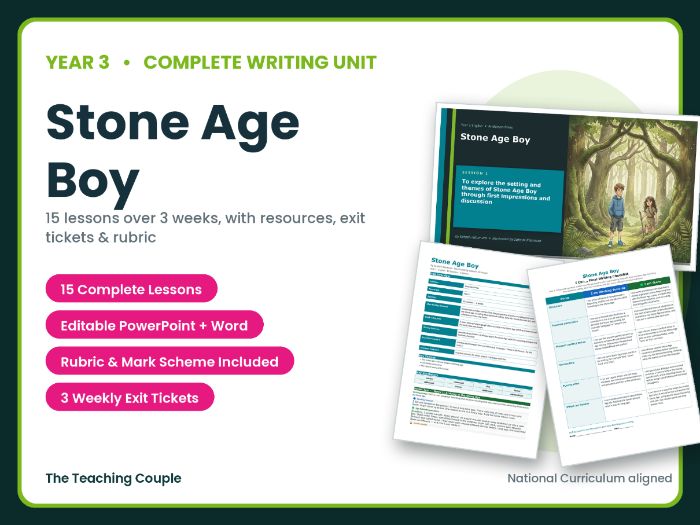 Stone Age Boy | Year 3 English Unit | 15 Complete Lessons + Resources