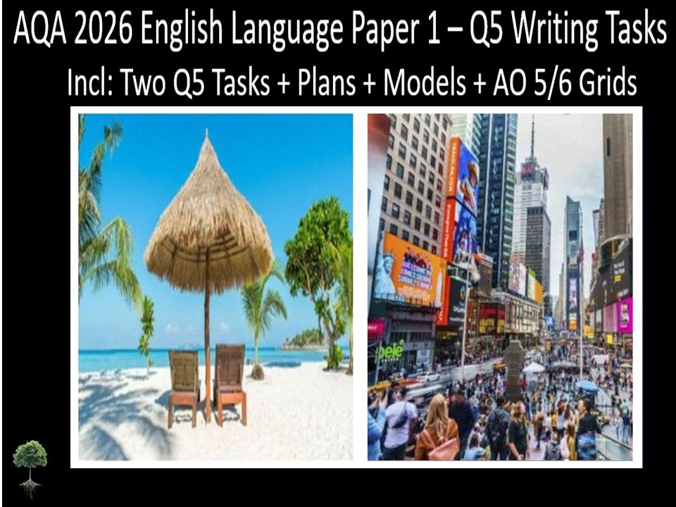 Two Q5 Writing Tasks  AQA 2026  English Language Paper 1 | Plans, AO Grids, Models