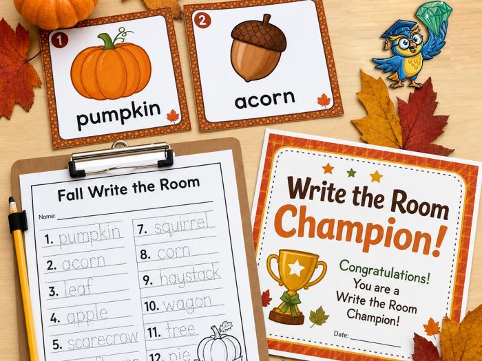 Autumn Write the Room Vocabulary Activity