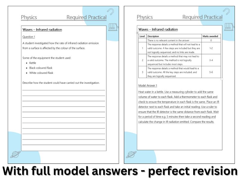 AQA Infrared radiation Required practical extended response Q&A