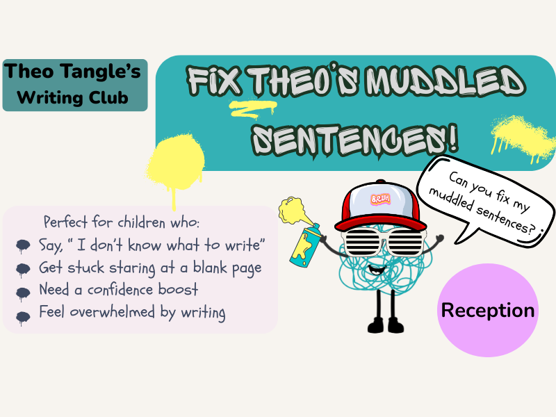 Theo Tangle's Muddled Sentences | Reception Writing Activities | EYFS