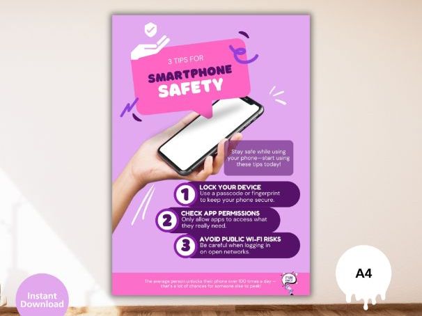 Smartphone Safety Tips Poster – Free Classroom Download (A4)
