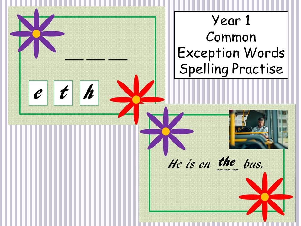 Year 1 Common Exception Words Spelling Practise by HappinessTeacher