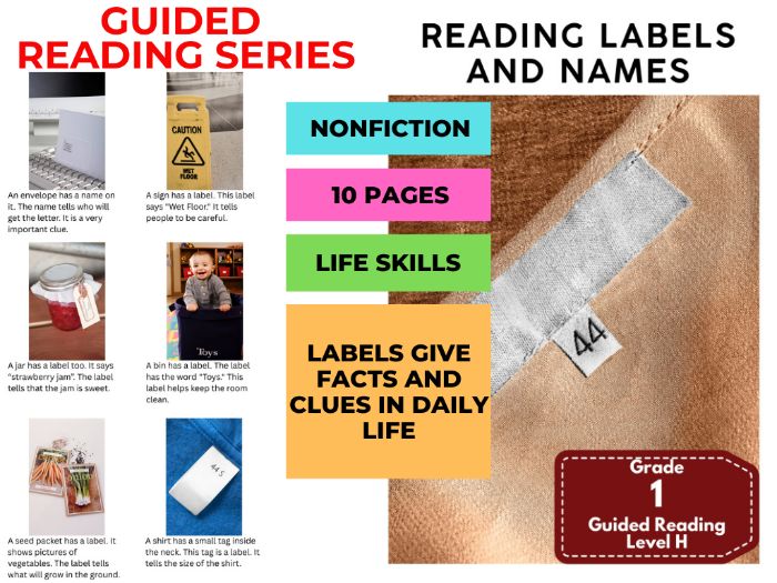 Guided Reading Level H - Reading Labels and Names