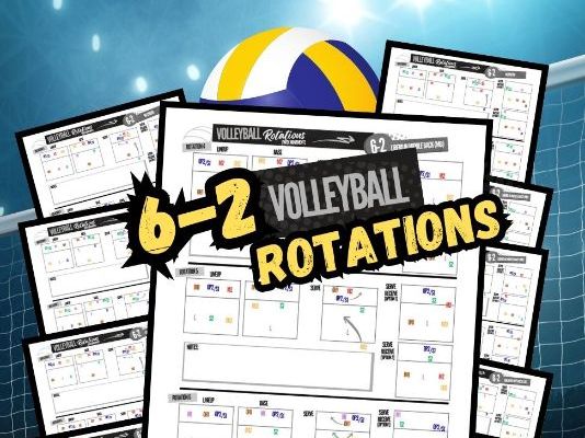 6-2 Volleyball Rotation Sheet | 12 Printable PDF Download | Volleyball Court Position Formations