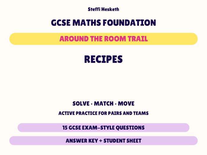 GCSE Foundation Maths Recipes | Around the Room Trail
