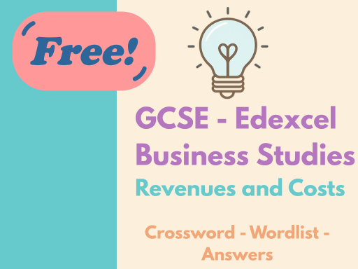Free Crossword Puzzle - GCSE Edexcel Business Studies – Revenues and Costs