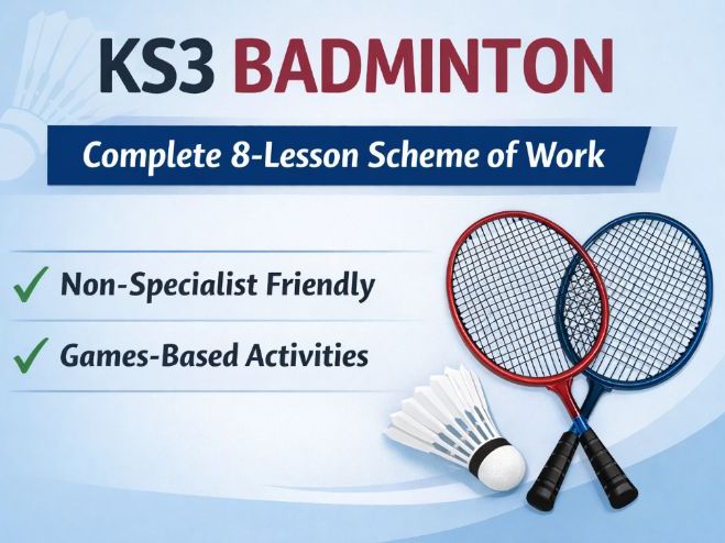KS3 Badminton – Complete 8-Lesson Scheme of Work (Non-Specialist Friendly, Games-Based)