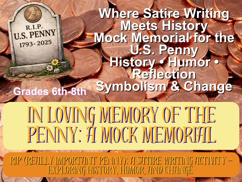 RIP (Really Important Penny): A Satire Writing & Mock Memorial Activity (Gr.6-8)