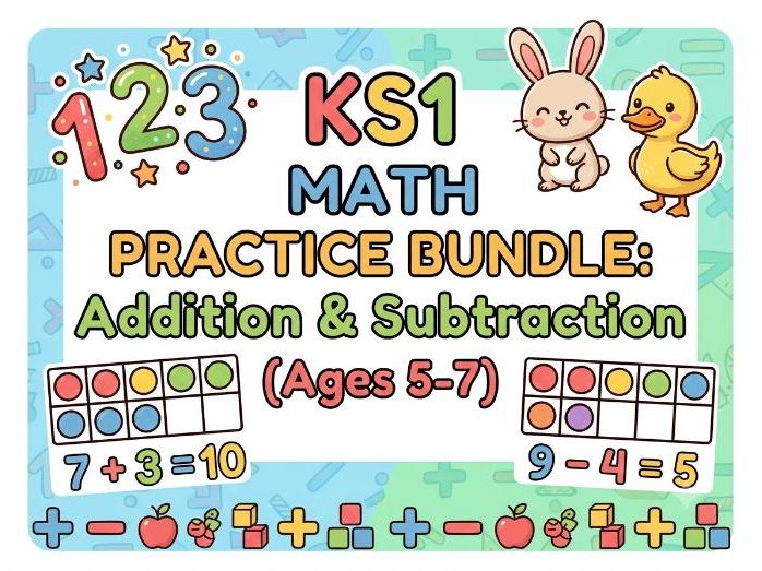 KS1 Math Addition & Subtraction Practice Pack