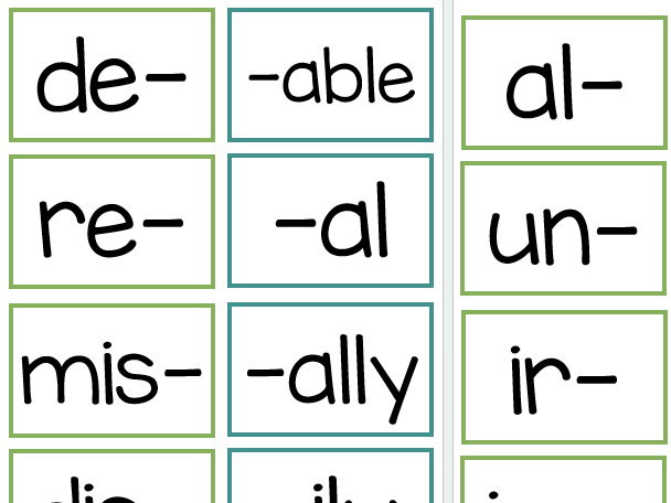 Prefixes and Suffixes Display (x64) in Cool Colours