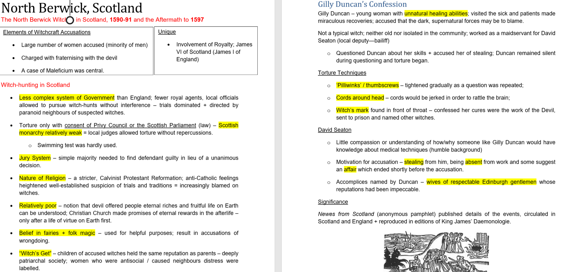 Edexcel A level History: Witchcraft - Depth Study North Berwick and East Anglia