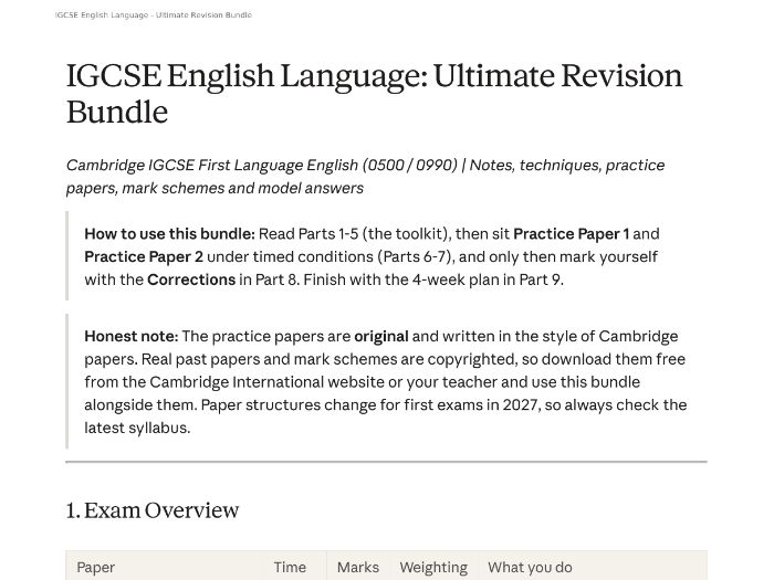 IGCSE English Revision Sheets Revise Smarter, Achieve Higher!