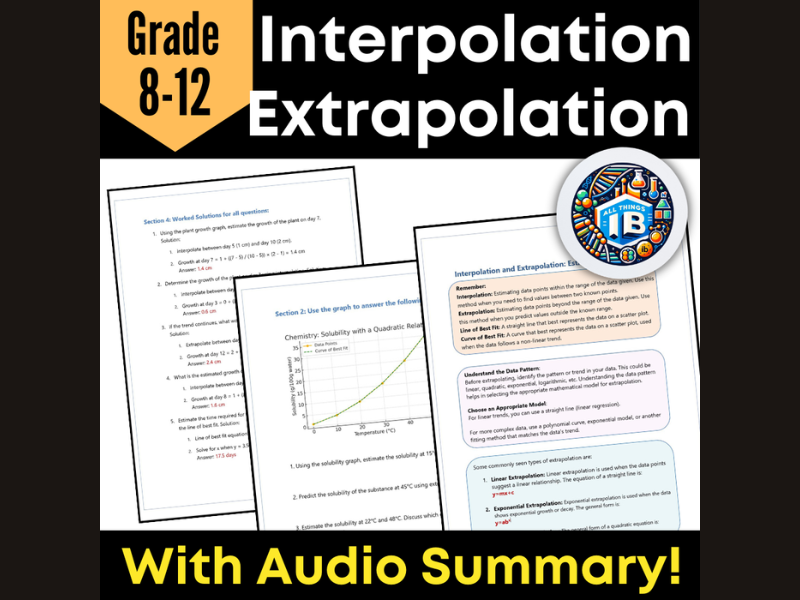 Interpolation and Extrapolation Graphing Worksheet with Data Interpretation