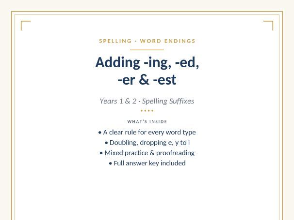 Adding -ing, -ed, -er and -est