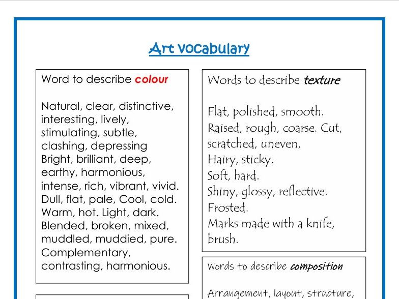 Art Vocabulary