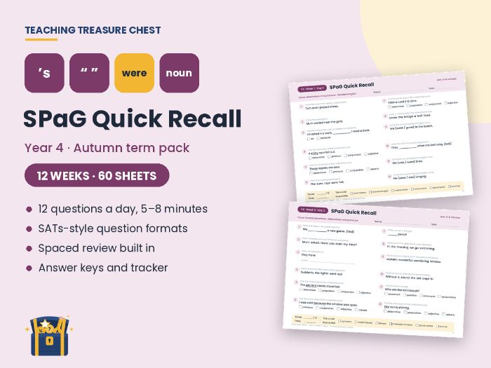 Year 4 SPaG Quick Recall: 12-Week Grammar and Punctuation Starters