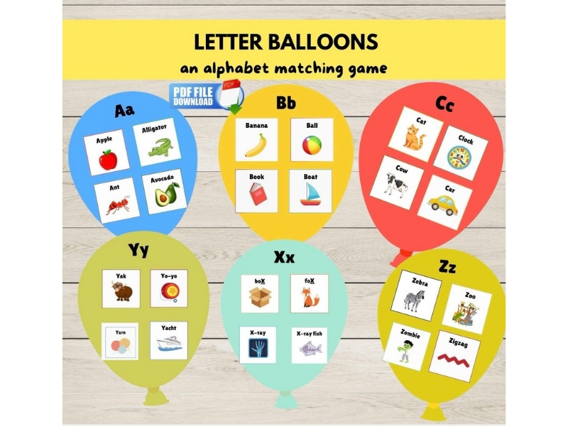 Alphabet Letter & Initial Sound Matching Game, A-Z Phonics Activity, EYFS