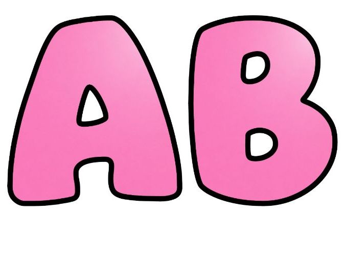 Candy Pink Bubble Letters | Plain Colour Bulletin Board Letters | Printable Alphabet A-Z and 0-9