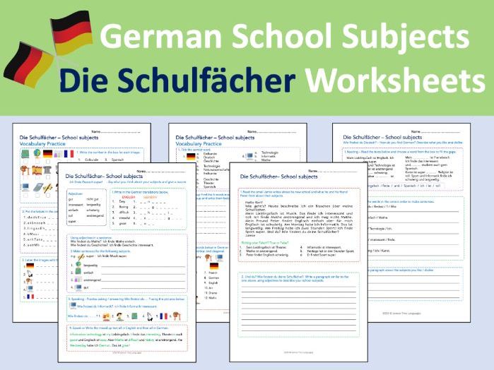 German School Subjects - Die Schulfächer