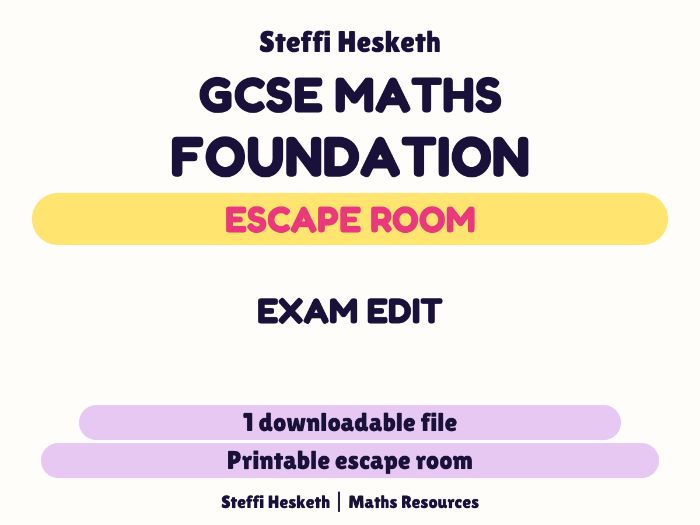 Exam Edit: Easter GCSE Foundation Maths Revision Escape Ro