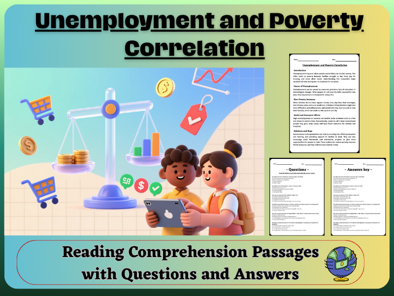 Unemployment and Poverty Correlation: Reading Comprehension – Fun, Interactive & Ready-to-Print