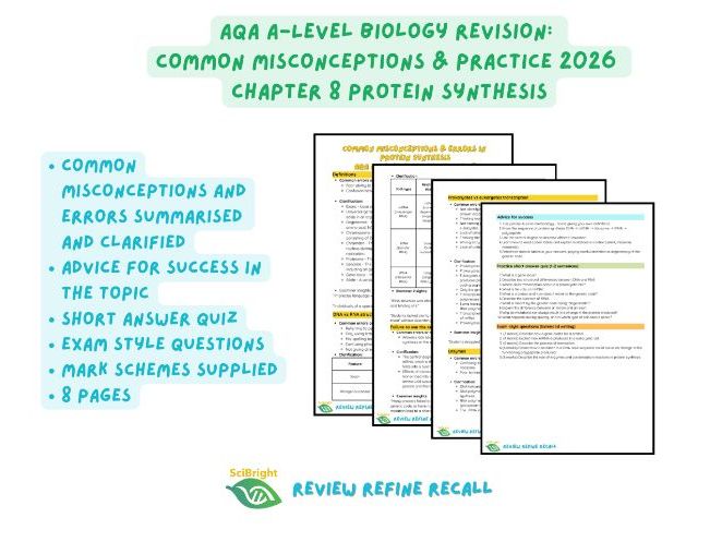 AQA A Level Biology Revision Common Misconceptions & Practice 2026 Chapter 8 Protein Synthesis
