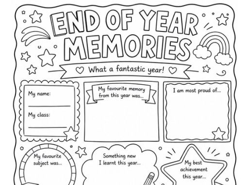 End of Year Memories - Transition Task