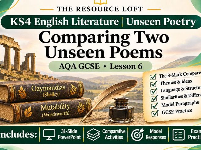 KS4 English Literature | Unseen Poetry | Comparing Two Unseen Poems | PowerPoint | AQA GCSE