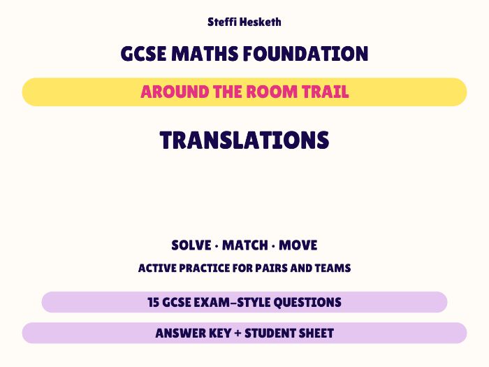 GCSE Foundation Maths Translations | Around the Room Trail