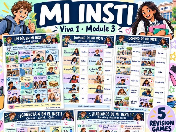 Viva 1 Module 3 – Mi insti | 5 Spanish Revision Games