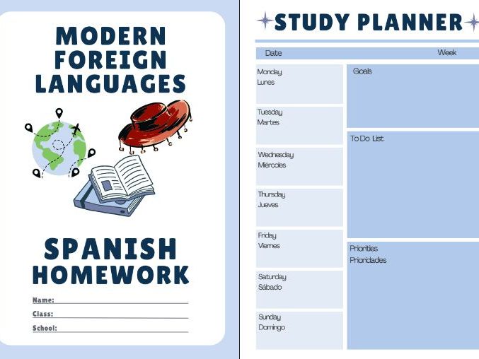 Spanish Homework & Study Planner Workbook