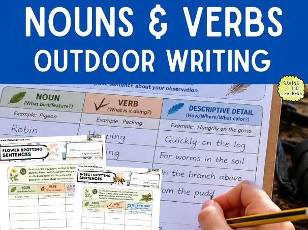Outdoor Nouns and Verbs Activity: Nature Spotting Grammar (KS2 / Ages 7-12)