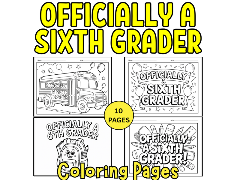 Officially a Sixth Grader – First Day of School Welcome to 6th Coloring Pages