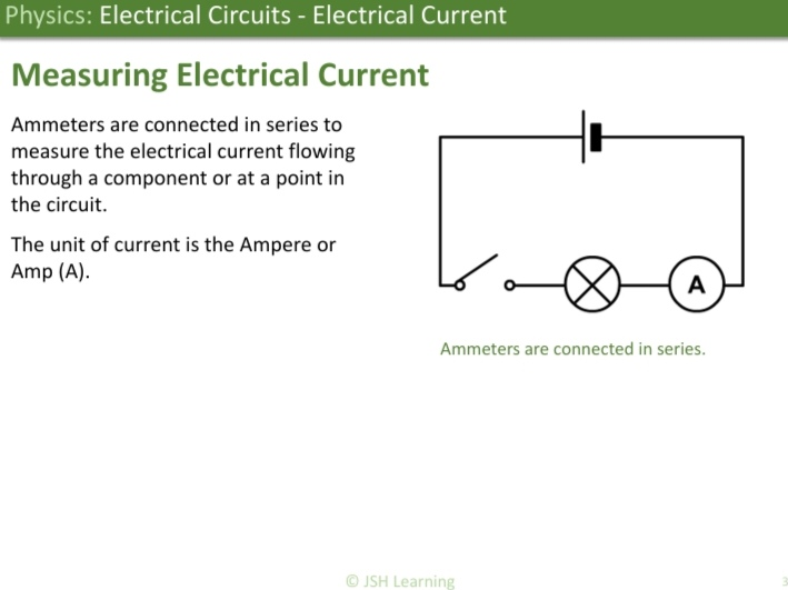 KS3 Physics; Electrical Circuits - Electrical Current
