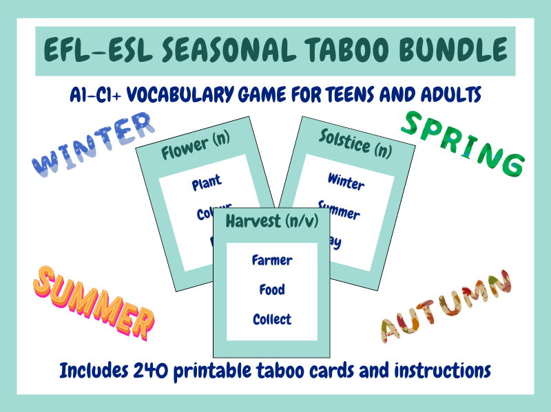 EFL-ESL Seasonal Taboo Bundle (A1–C1+ levels)