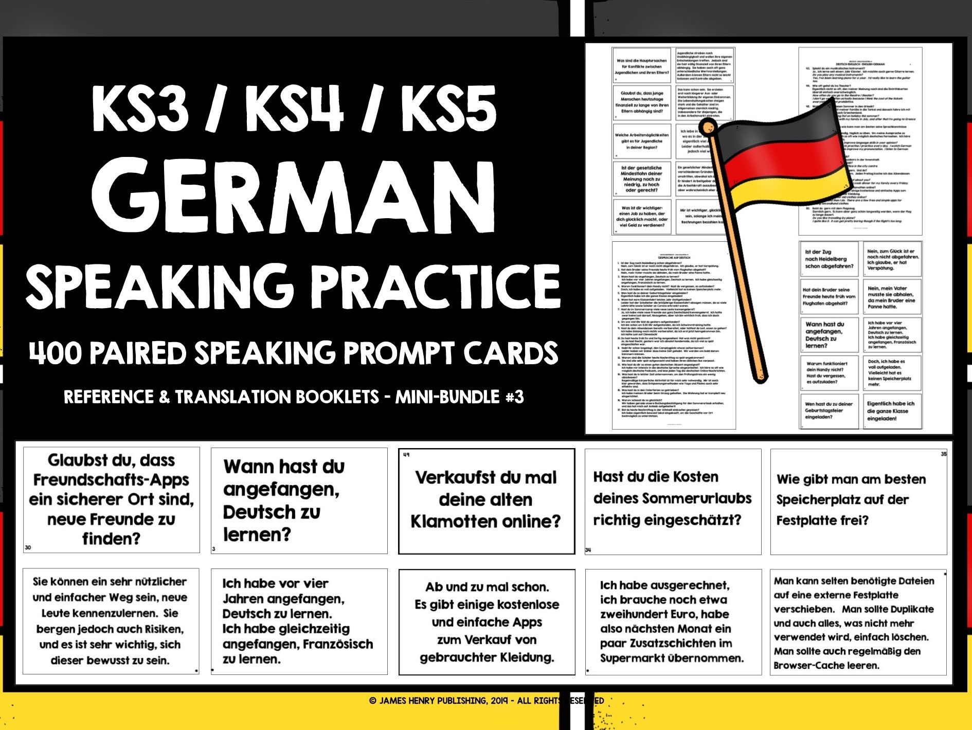 GERMAN SPEAKING PRACTICE CARDS MINI-BUNDLE #3