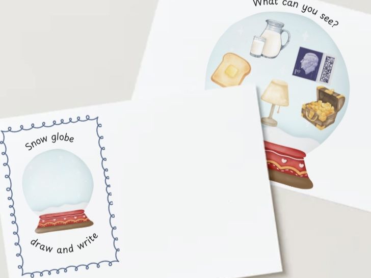 Snow globe read, draw, write- phase 4 and 5