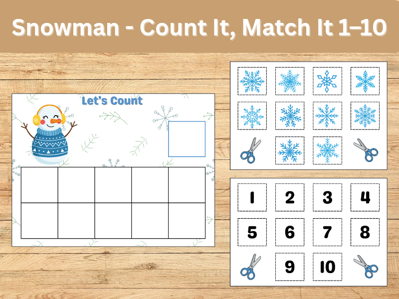 Snowman - Count It, Match It 1–10