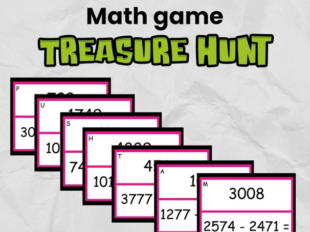 Addition And Subtraction Treasure Hunt Math Game Teaching Resources